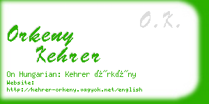 orkeny kehrer business card